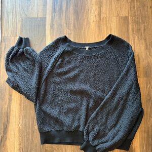 Free People Black Textured Sweater